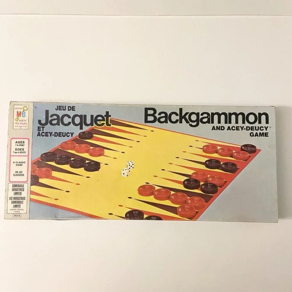 Vintage 1973 Backgammon and Acey Deucey Milton Bradley Game